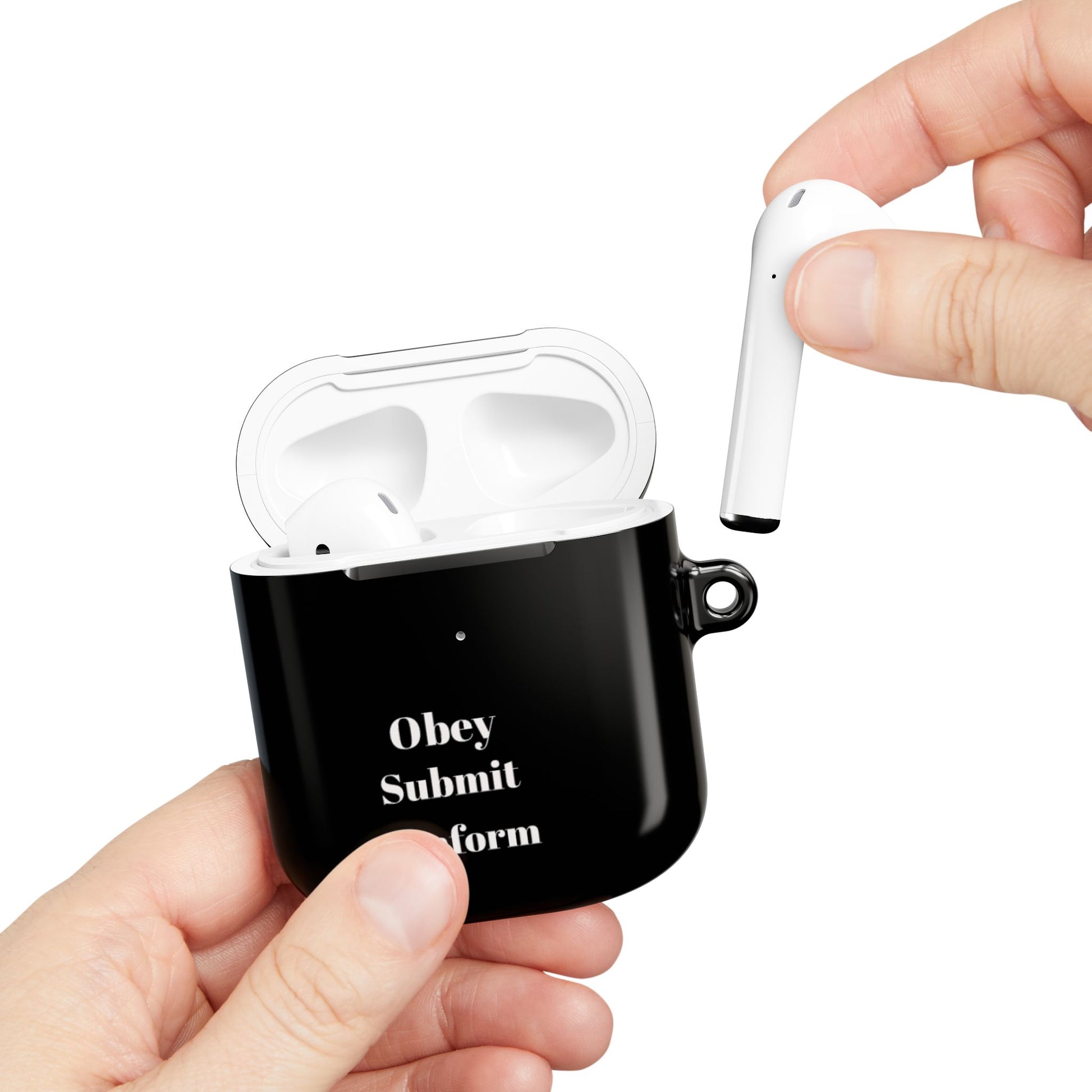 "Obey - Submit - Conform" AirPod Case - Stylish Black Accessory - Premium AirPod Case from Concordia Style Boutique - Just $24.38! Shop now at Concordia Style Boutique