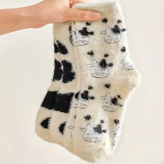 FLUFFY COW SOCKS (SET OF 2 PAIRS) - Concordia Style Boutique