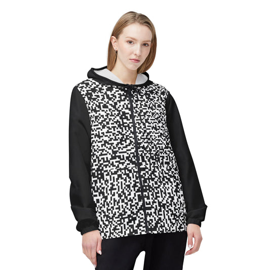 Windbreaker Jacket - "QR Code" - Premium Outerwear from Concordia Style Boutique - Just $108.18! Shop now at Concordia Style Boutique