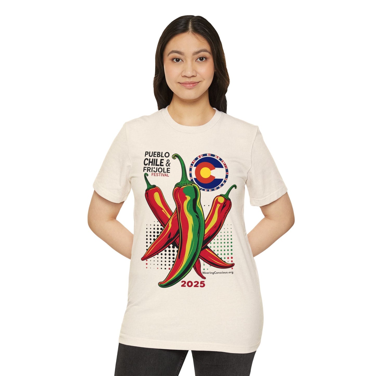 Eco-Friendly Unofficial Pueblo Chile & Frijoles Festival 2025 T-Shirt – Wear the Flavor of Colorado!