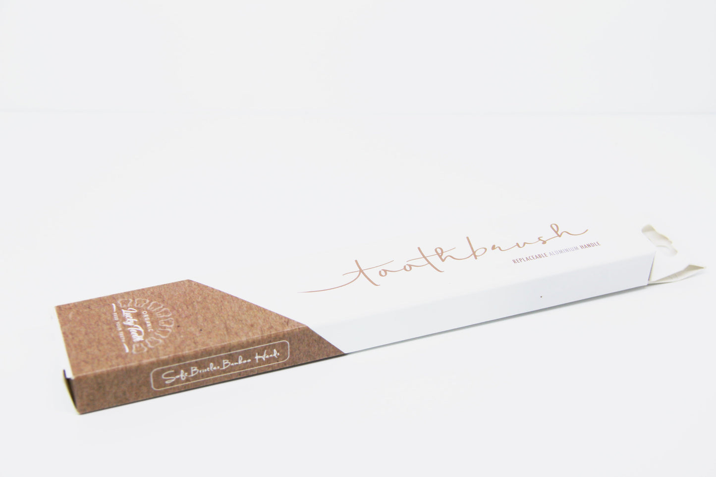 Replaceable Bamboo Toothbrush Aluminum Handle - Soft White Bristles