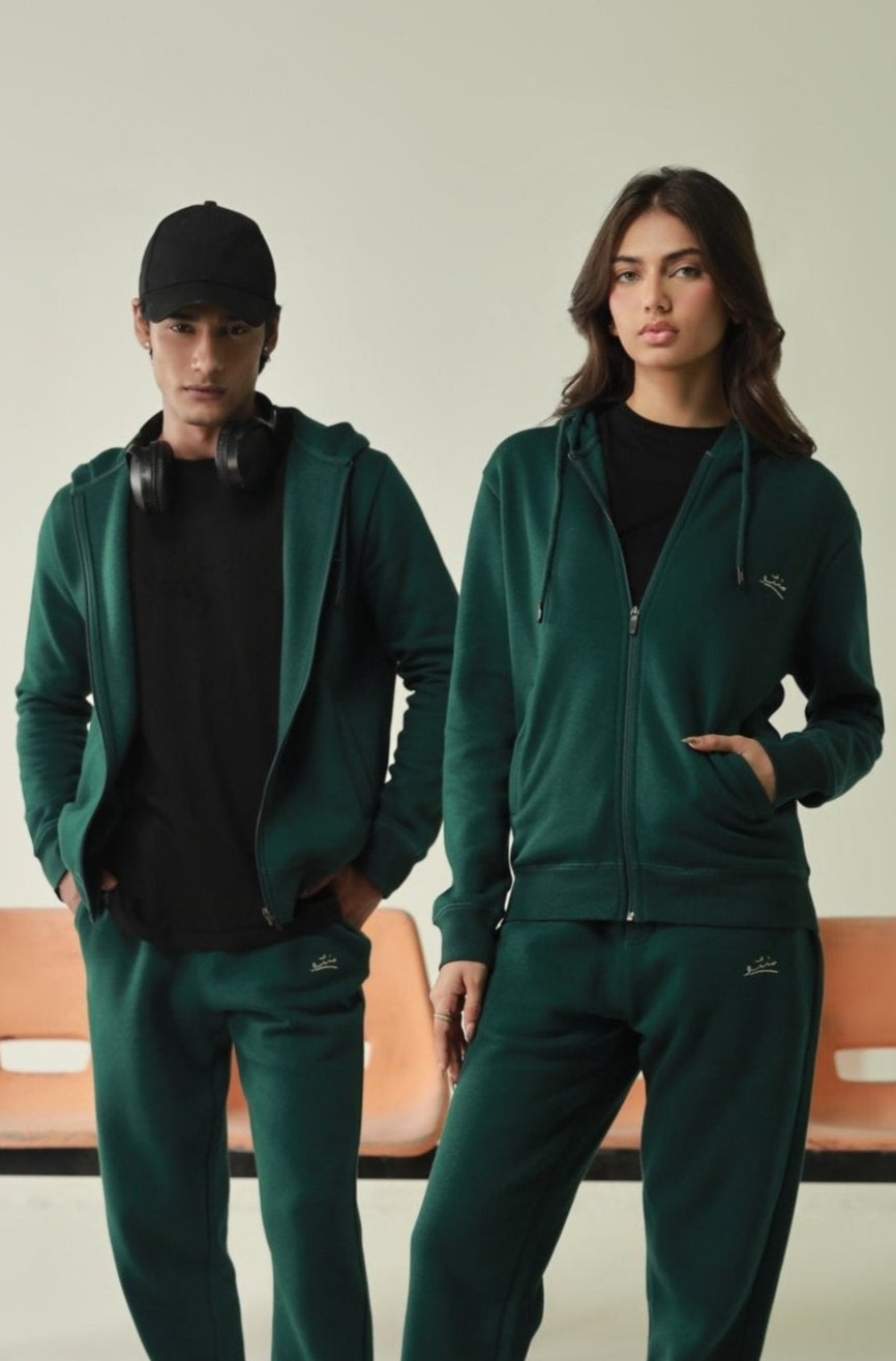 Zipper Hoodie - Ever Green - Concordia Style Boutique