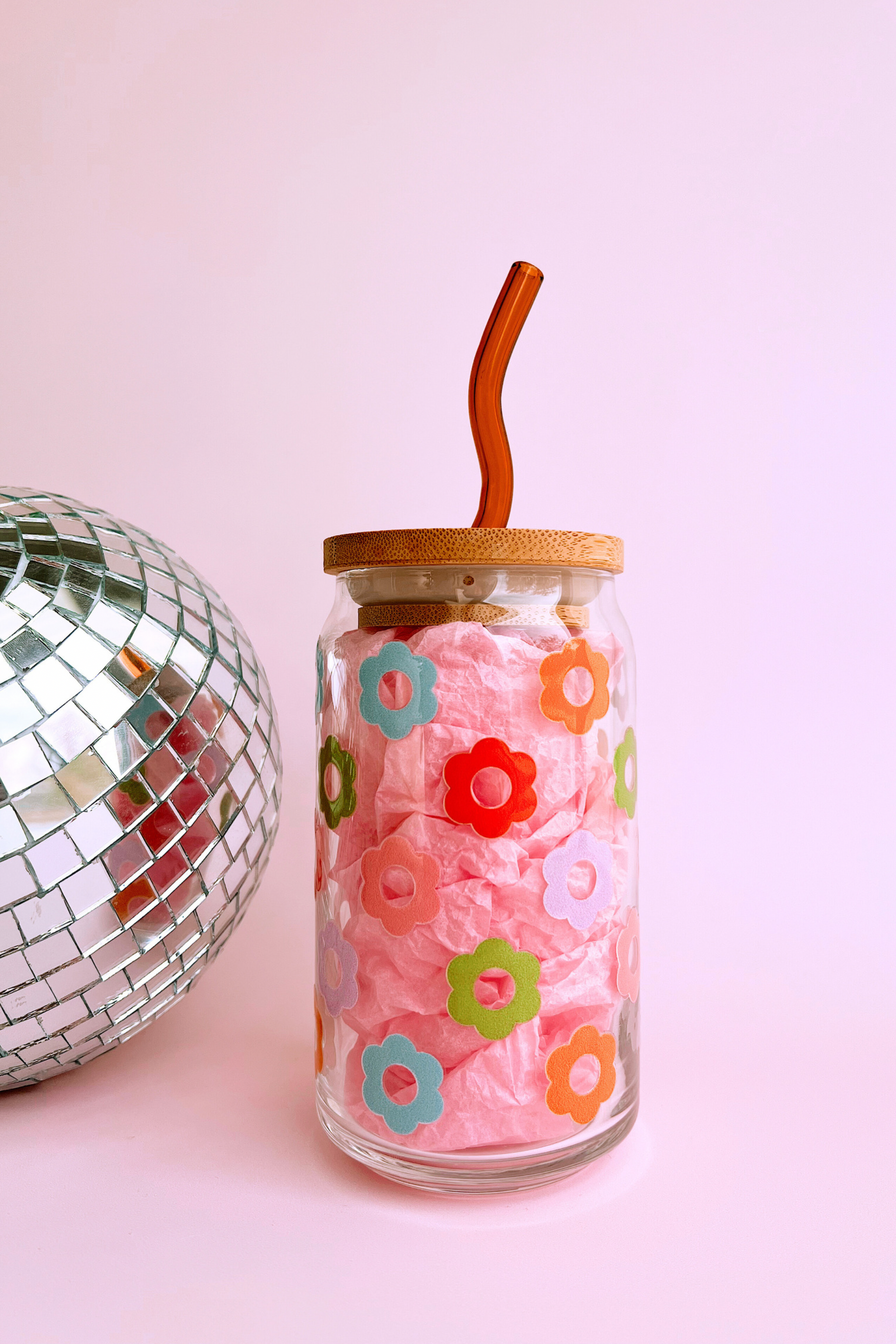 Rainbow Flower Glass Cup - Concordia Style Boutique