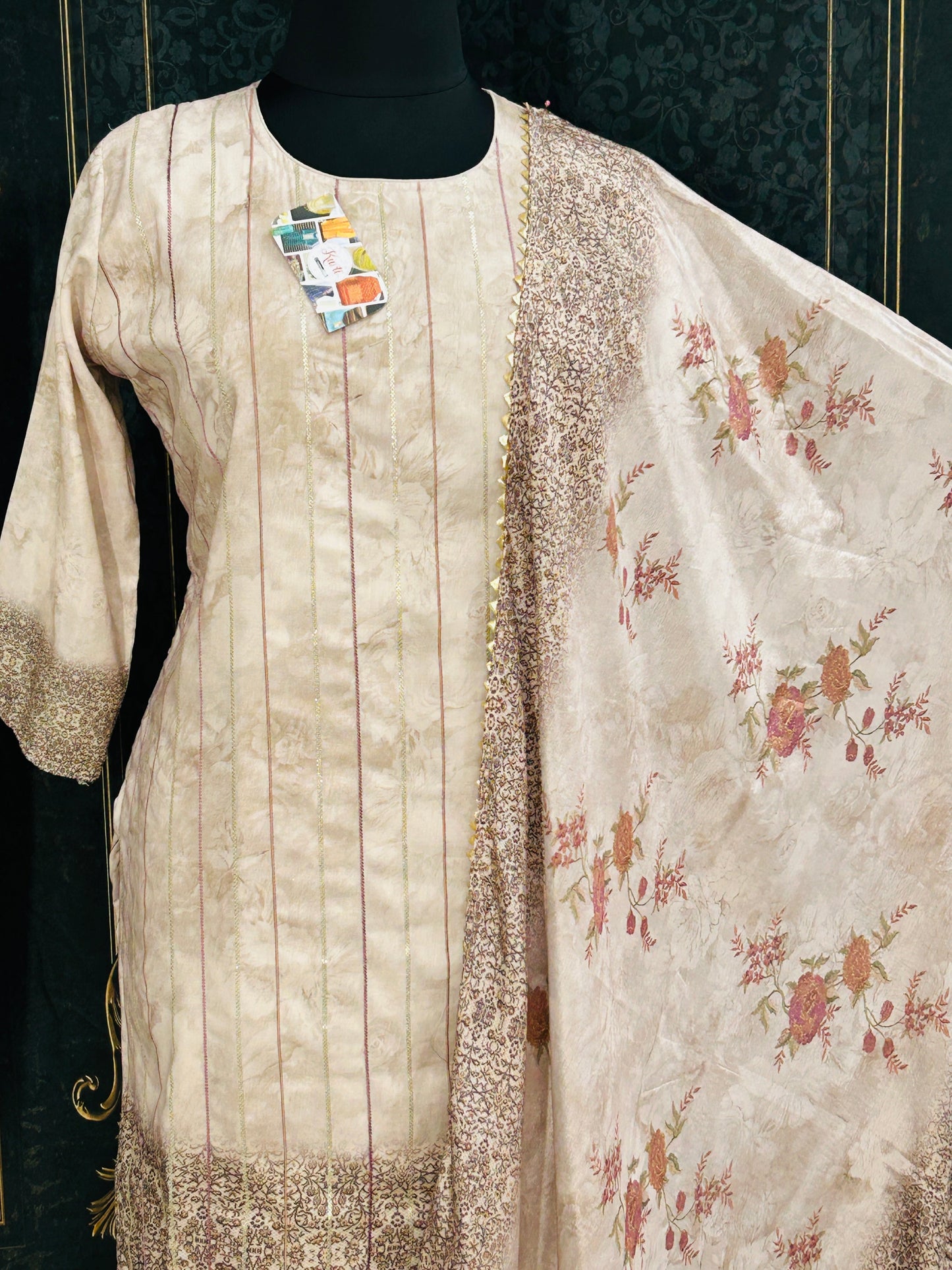 Chiffon silk salwar suit | plus size suit