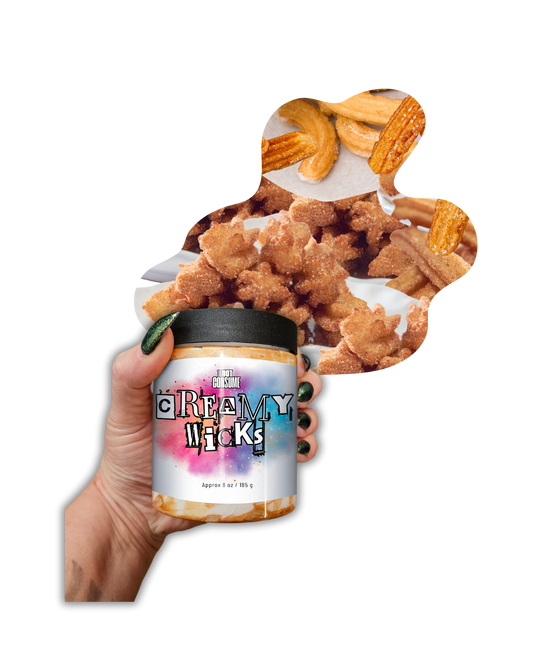 Christmas Churro Creamy Wicks: Cinnamon Donut Scent by GlitterWicks