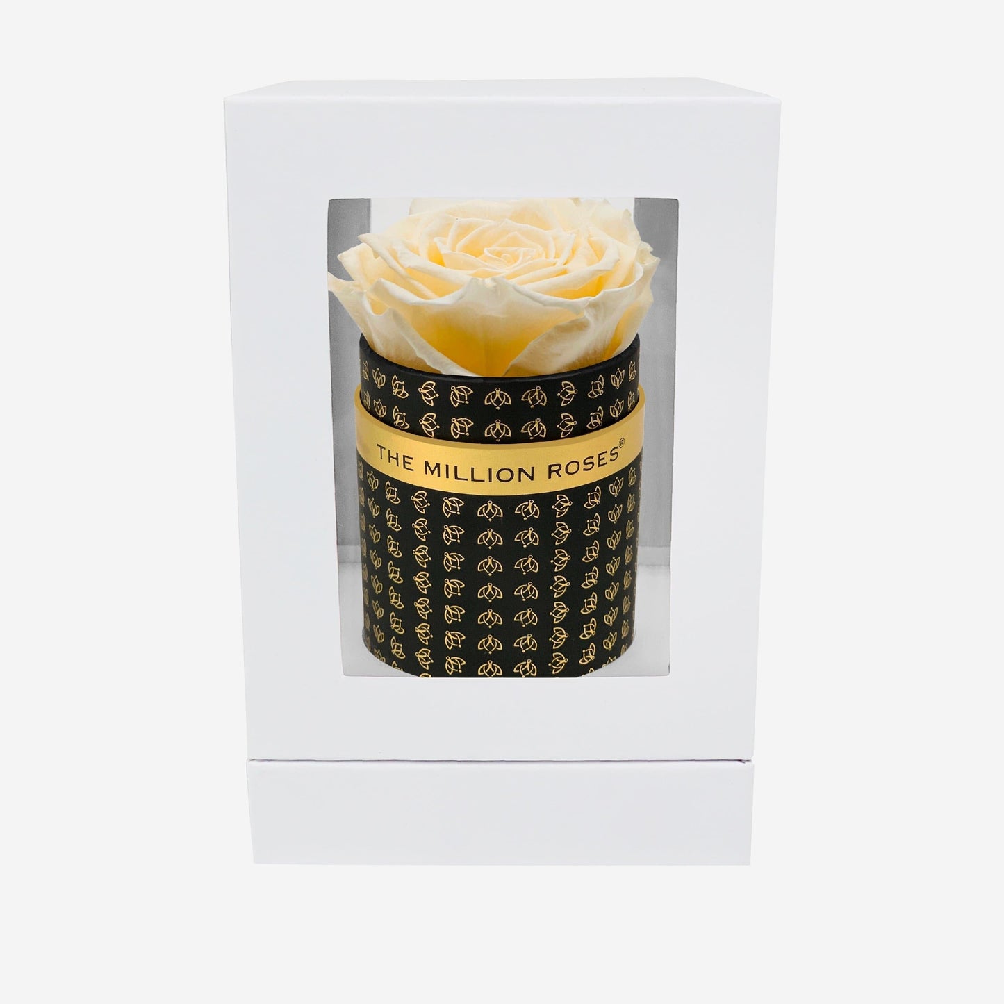 Single Black Monogram Box | Ivory Rose