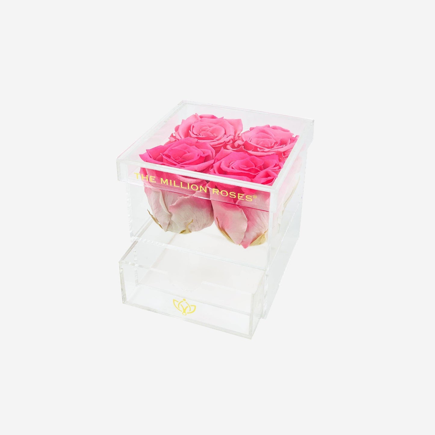 Acrylic 4 Drawer Box | Candy Pink Roses