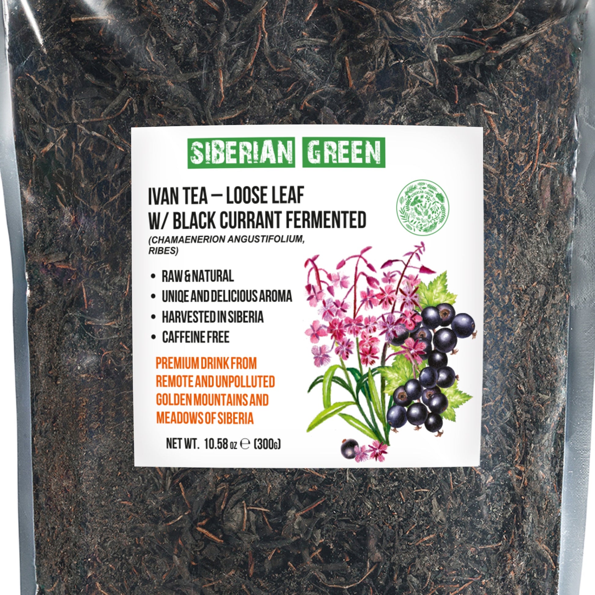 Siberian Green Fermented Ivan Tea with Black Currant Leaves – 300g - Concordia Style Boutique