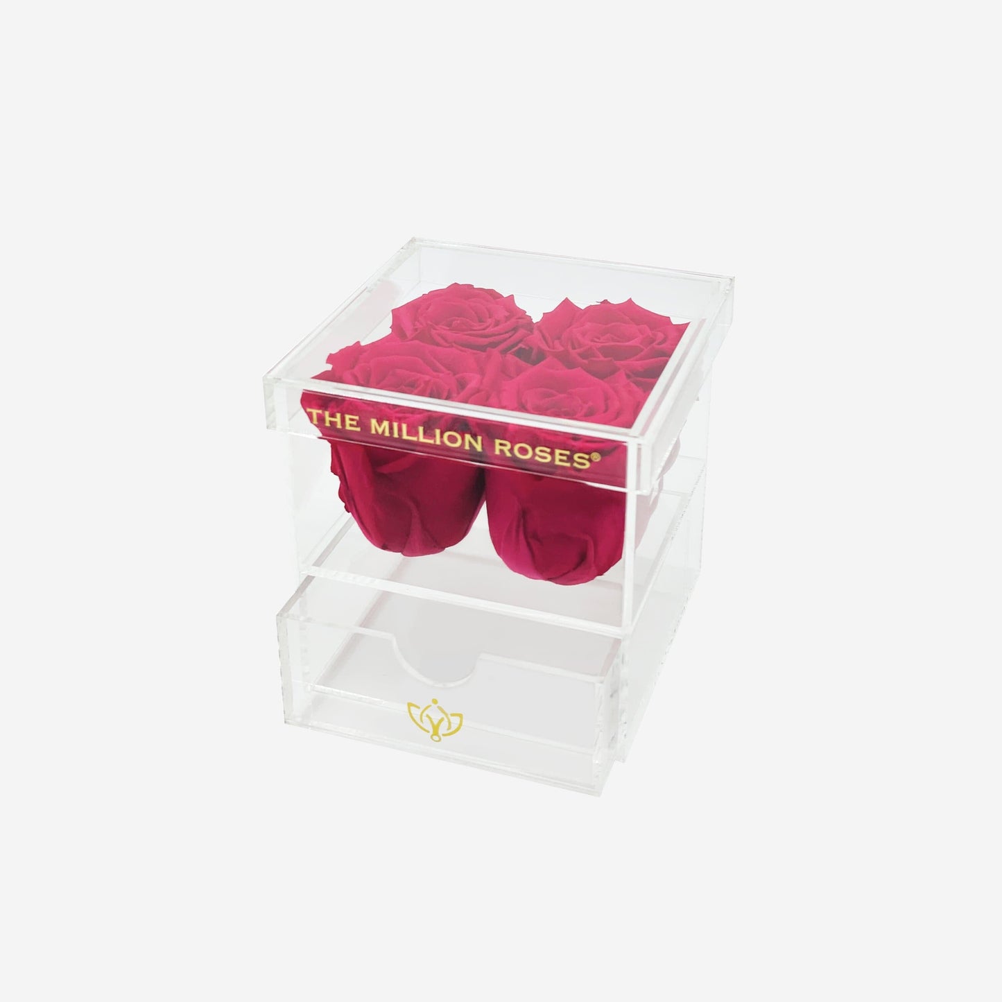 Acrylic 4 Drawer Box | Hot Pink Roses