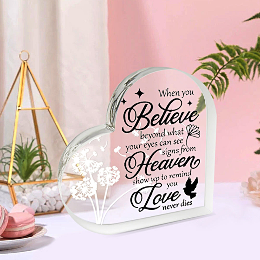 Acrylic Memorial Heart - When You Believe - Concordia Style Boutique