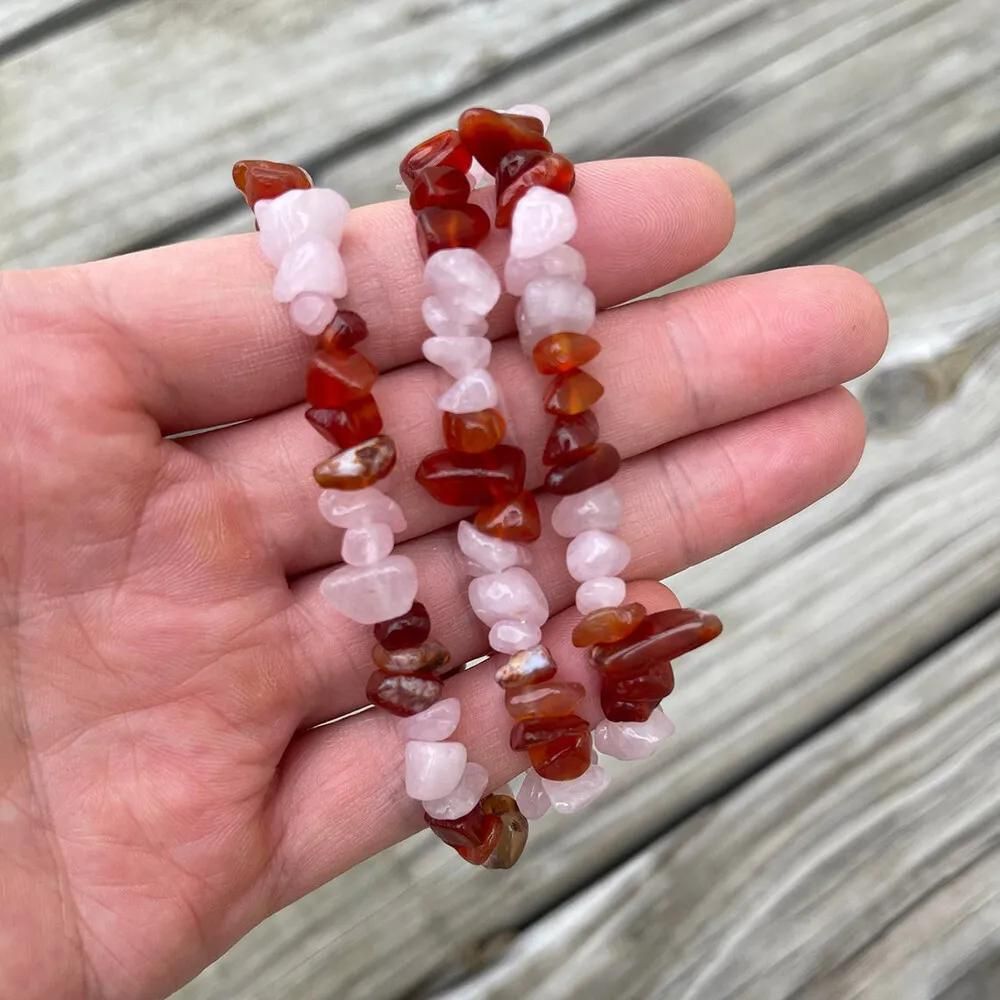 ROSE QUARTZ CARNELIAN BRACELET (ADJUSTABLE) - Concordia Style Boutique