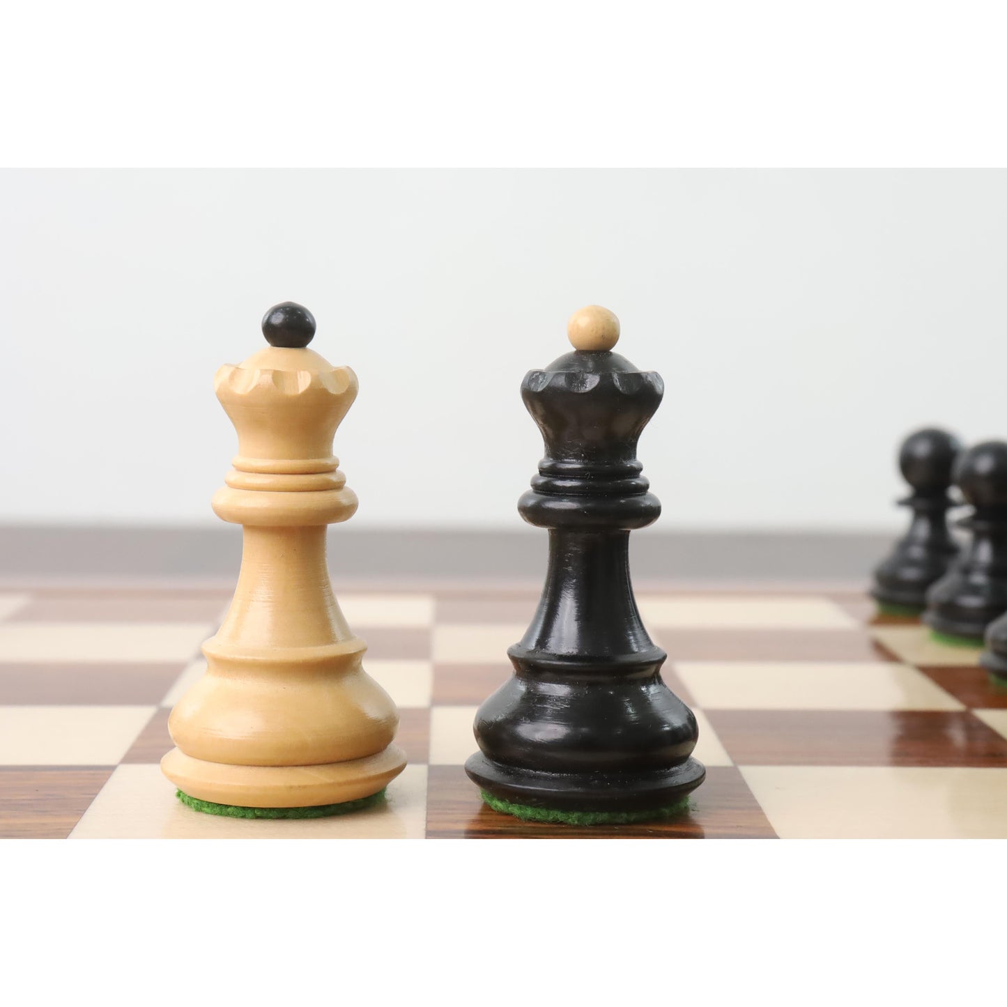 2.6" Russian Zagreb Chess set Combo - Pieces in Ebonised Boxwood with Board & Box