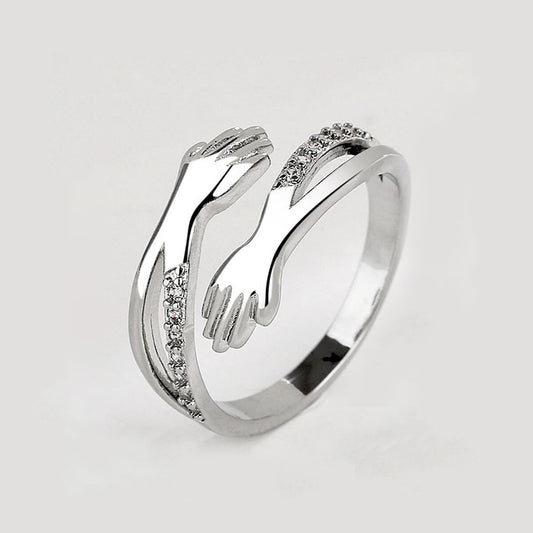 DIAMOND STUDDED HUG RING (ADJUSTABLE) - Concordia Style Boutique