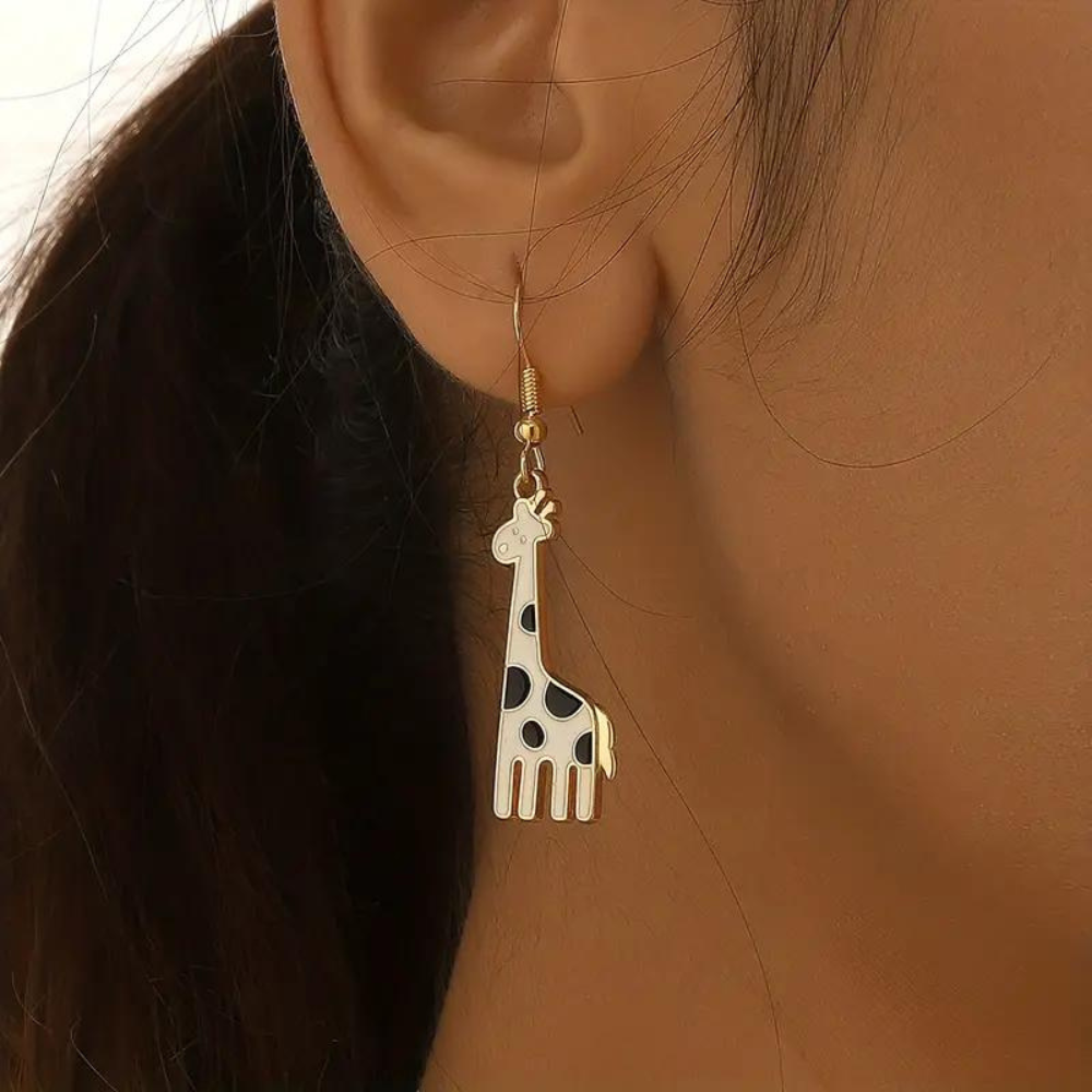 GIRAFFE DANGLING EARRINGS (PAIR) - Concordia Style Boutique