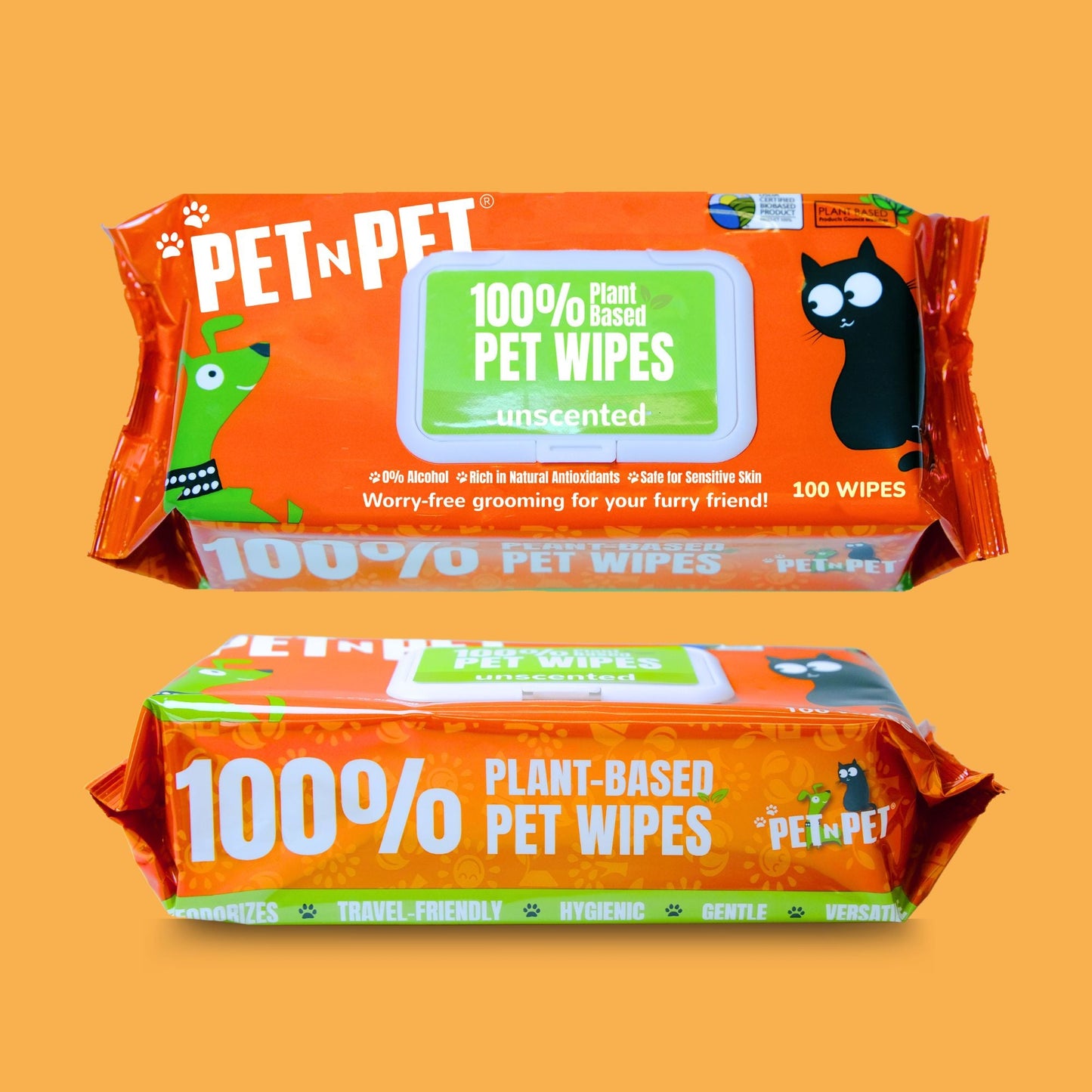 Dog Wipes Cleaning Deodorizing 100 Count