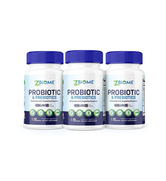 ZBIOME Probiotic + Prebiotic + Digestive Enzymes 90 Day Supply