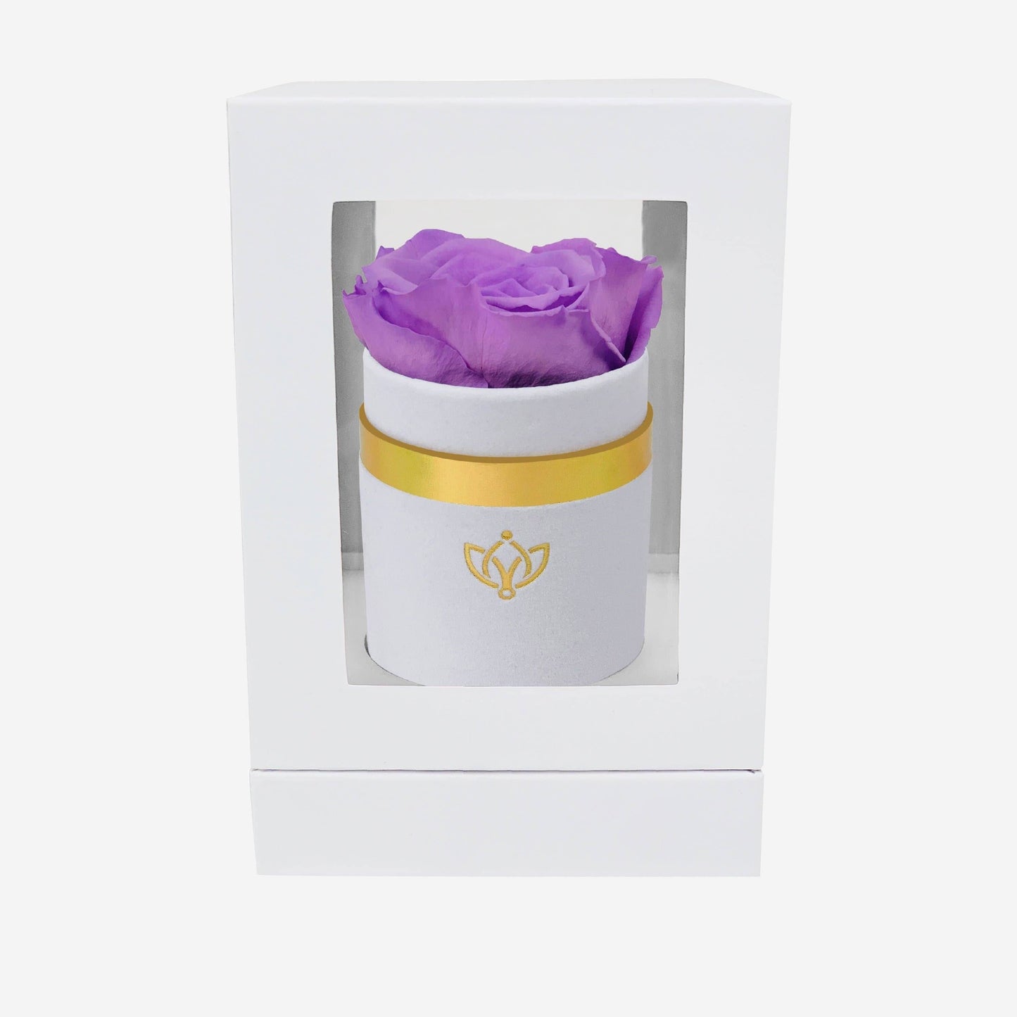 Single White Suede Box | Lavender Rose