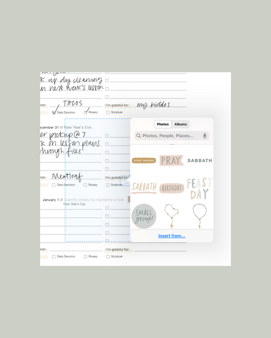 Digital Catholic Planner Stickers - Concordia Style Boutique