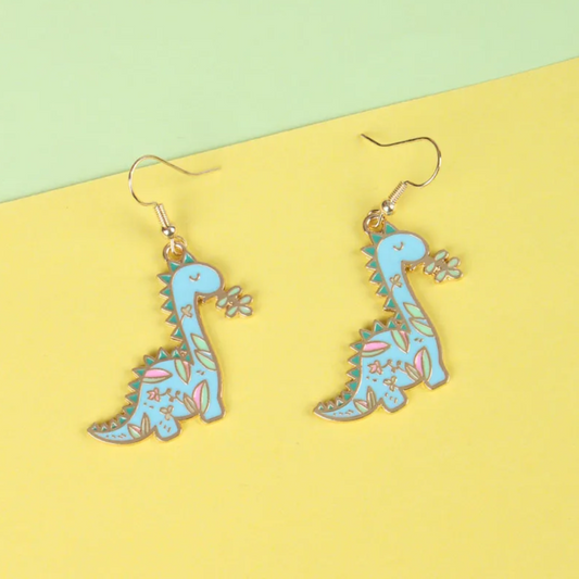 BLUE DINO EARRINGS (PAIR) - Concordia Style Boutique