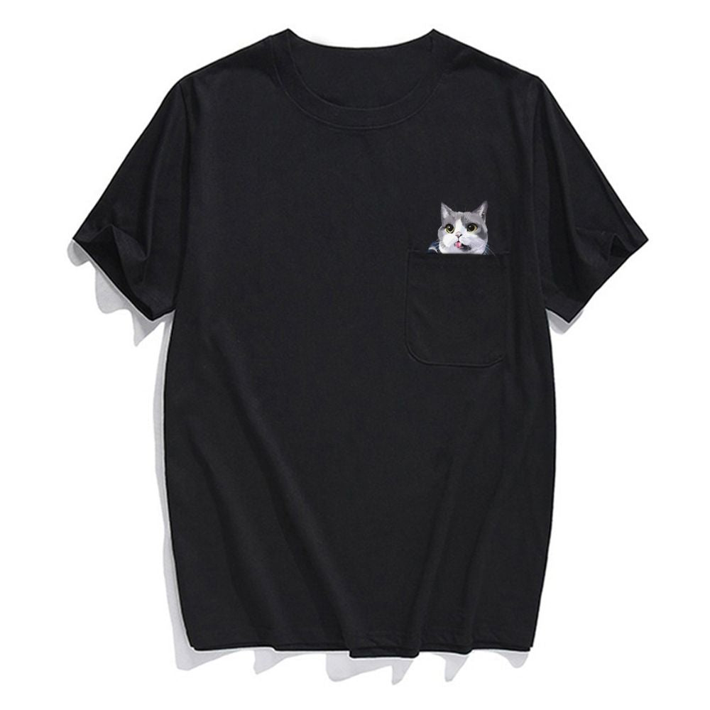 PLAYFUL CAT POCKET T-SHIRTS - Concordia Style Boutique