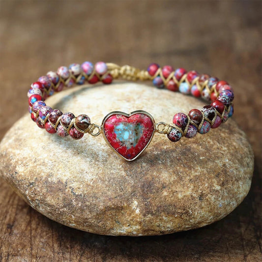 BRAIDED HEART CHARM BRACELET (ADJUSTABLE) - Concordia Style Boutique