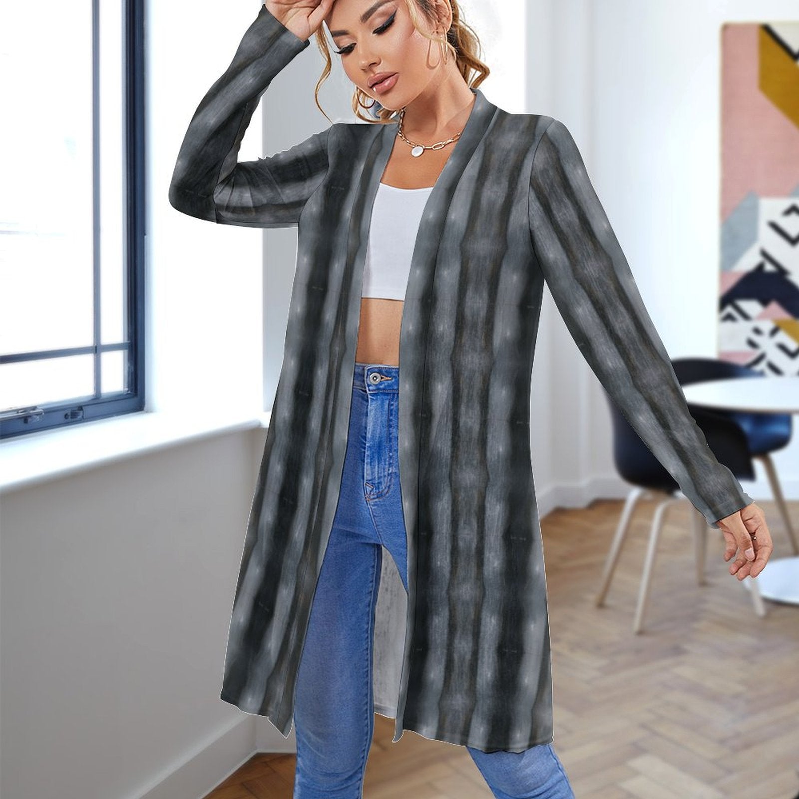 Medium Length Cardigan  - Women's Mid-Length Cardigan - Premium Cardigan from Concordia Style Boutique - Just $36.34! Shop now at Concordia Style Boutique