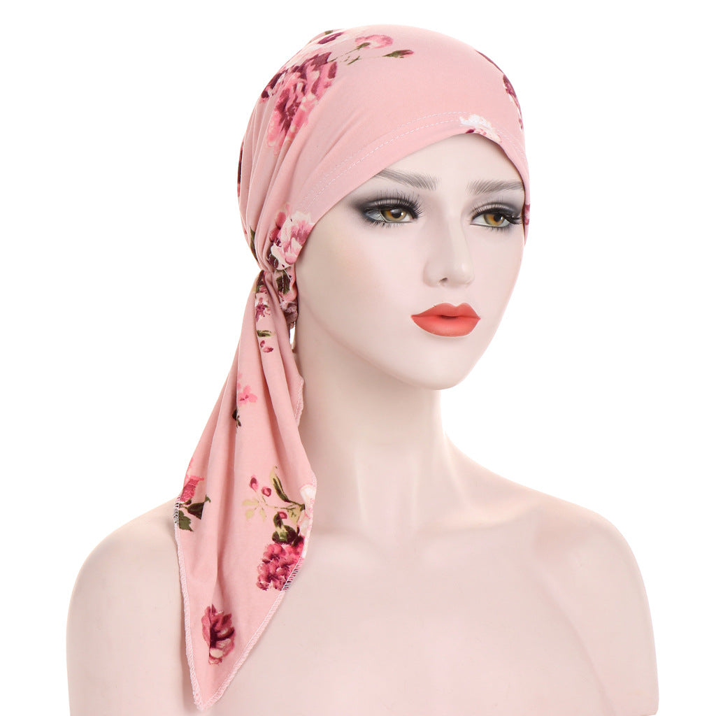 Curved Tail Turban Hat Flower Cloth Pullover - Premium head wrap from Concordia Style Boutique - Just $13.98! Shop now at Concordia Style Boutique