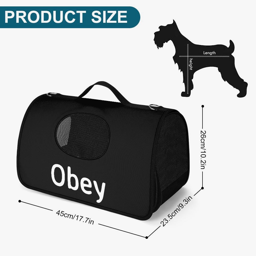 Pet Carrier Bag - Obey - Premium pet carrier from Concordia Style Boutique - Just $21.78! Shop now at Concordia Style Boutique