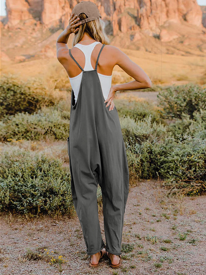 Double Take Full Size Sleeveless V-Neck Pocketed Jumpsuit - Concordia Style Boutique