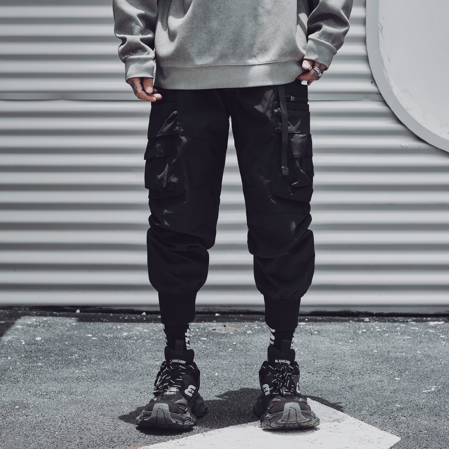 IBP442 Matte Black Cargo Joggers - Concordia Style Boutique