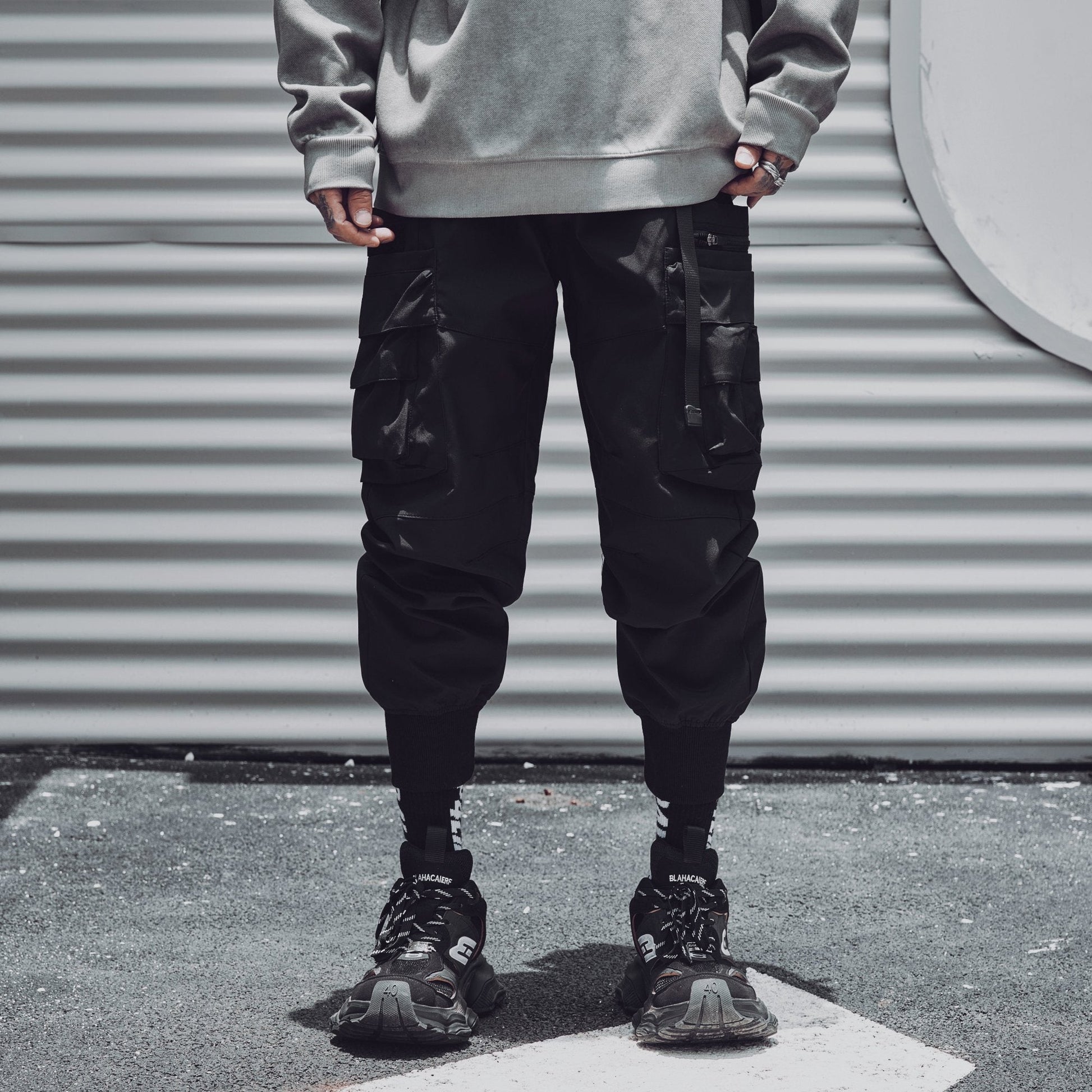 IBP442 Matte Black Cargo Joggers - Concordia Style Boutique