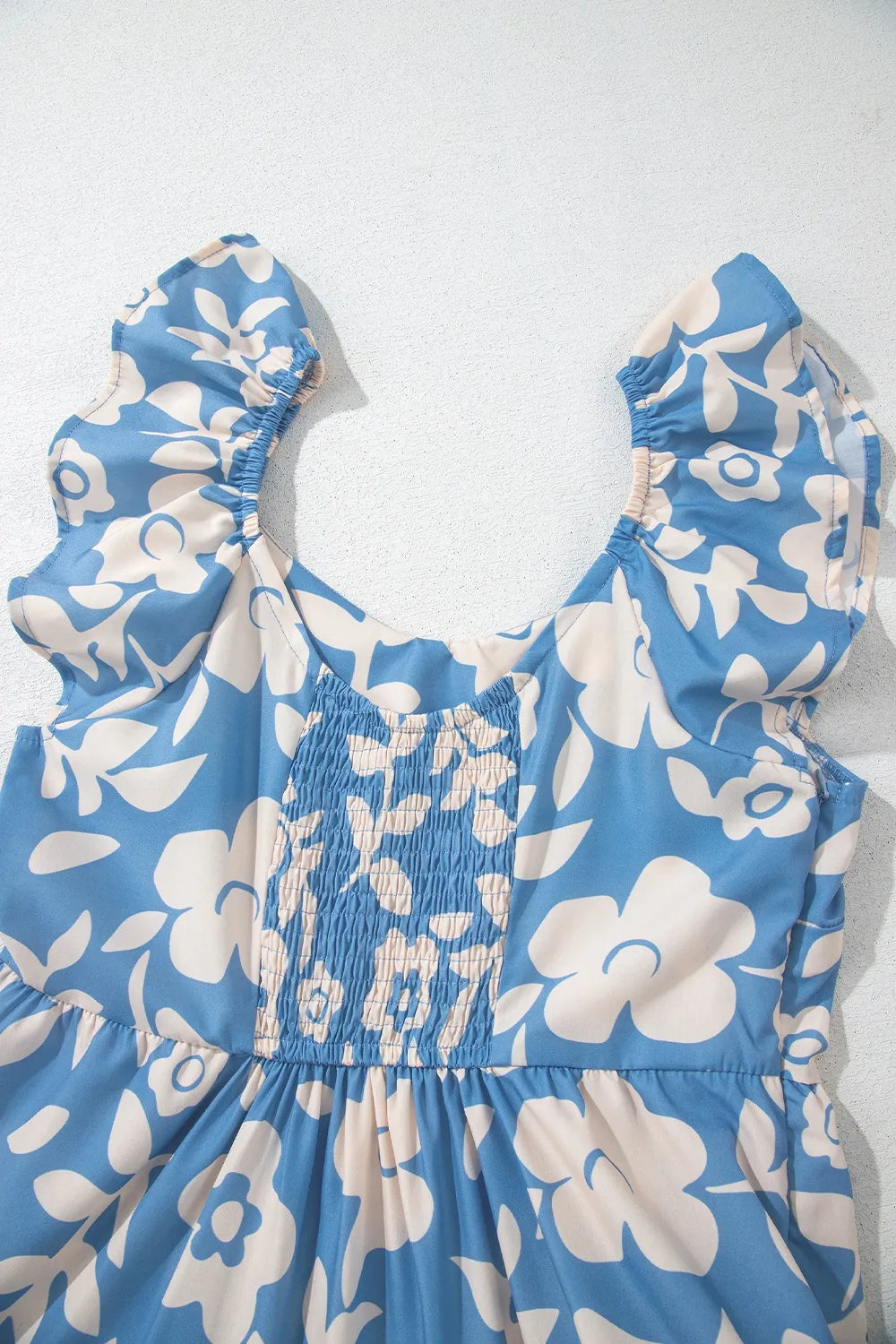 Floral Flutter Shoulder Tiered Flowy Midi Dress - Concordia Style Boutique