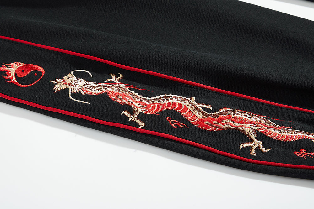 KH7061 Dragon Embroidery Joggers - Concordia Style Boutique