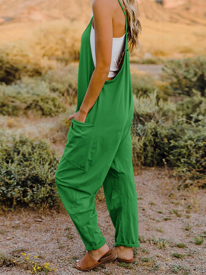 Double Take Full Size Sleeveless V-Neck Pocketed Jumpsuit - Concordia Style Boutique