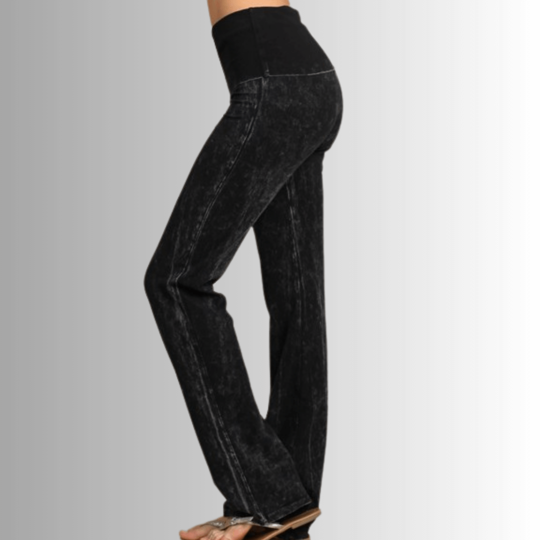 Bootcut Flare Mineral Washed Jeggings Made in USA - Concordia Style Boutique