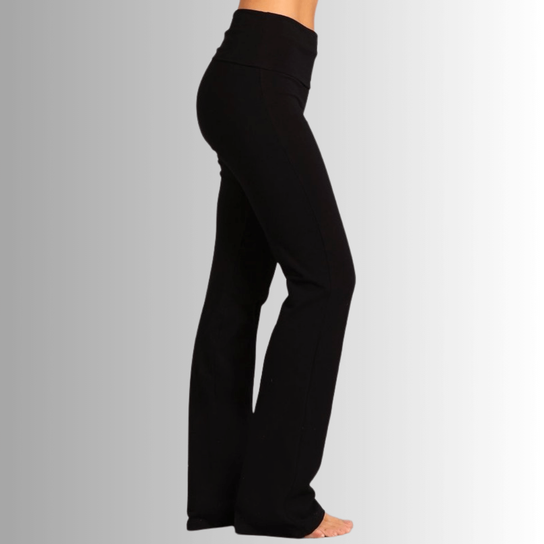 Black Bootcut Yoga Lounge Pants Made in USA - Concordia Style Boutique