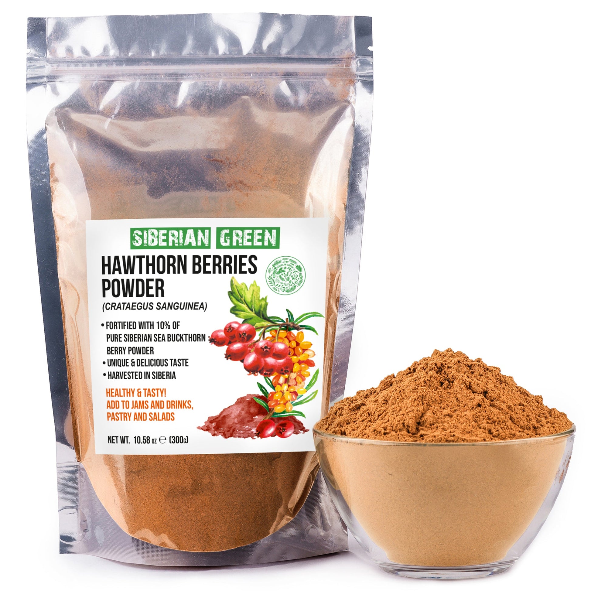 Siberian Hawthorn Powder with Sea Buckthorn – 300g - Concordia Style Boutique