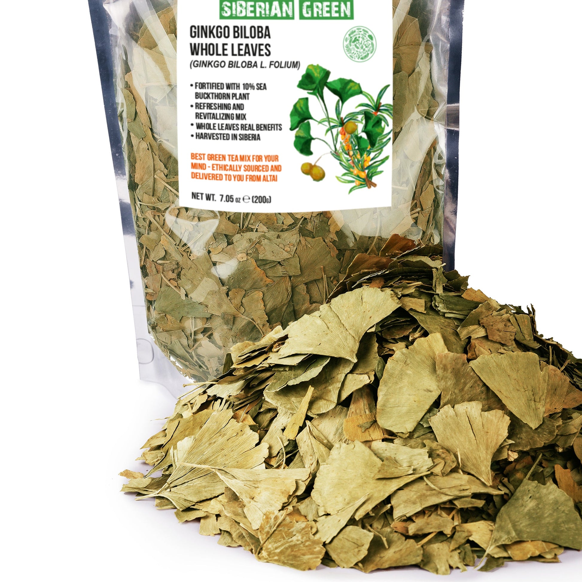Organic Ginkgo Leaf Tea – 200g Premium Ginkgo Biloba Leaves with Sea Buckthorn - Concordia Style Boutique
