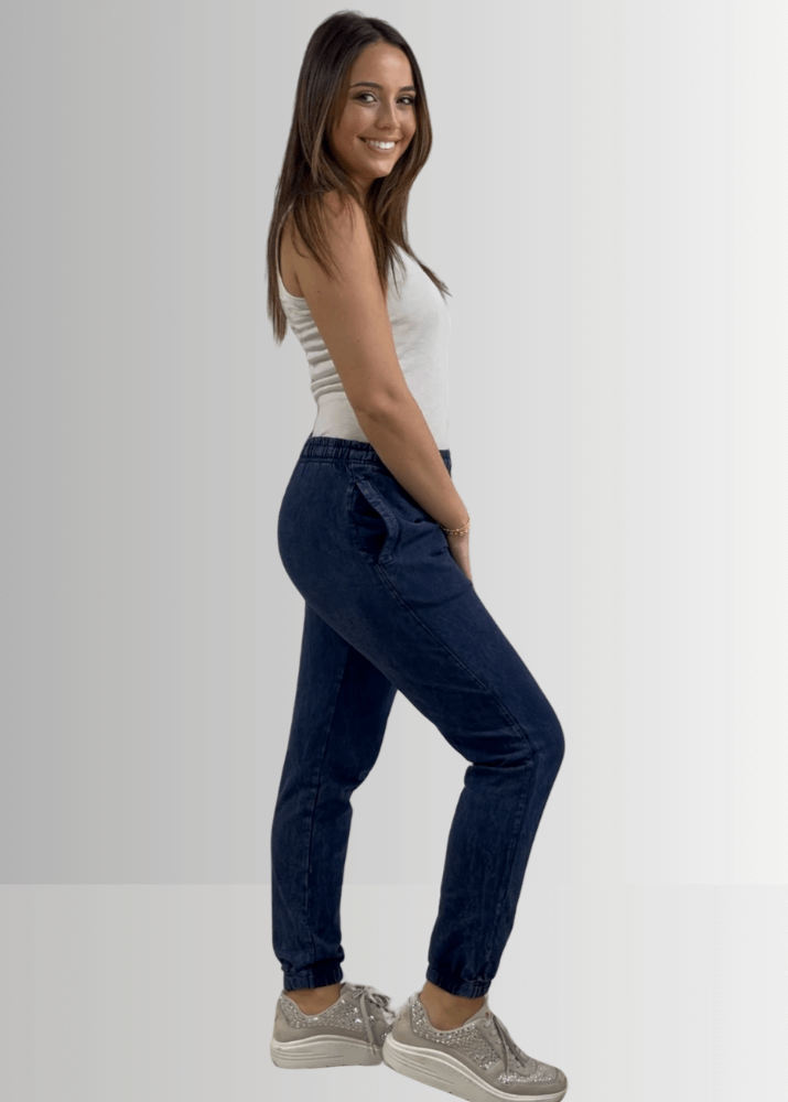 All Day French Terry Pocket Joggers Dark Denim - Concordia Style Boutique