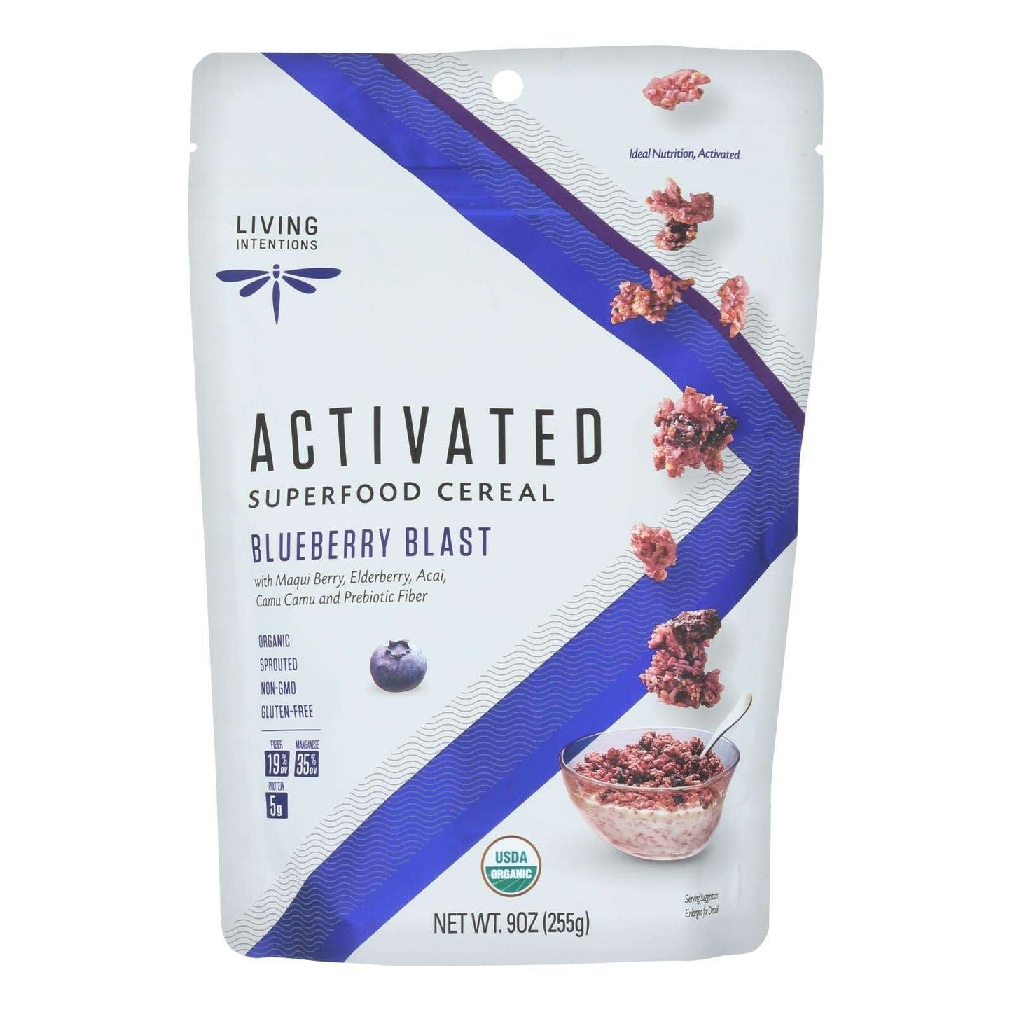 Activated Superfood Cereal Blueberry Blast by Living Intentions (Pack of 6 - 9 Oz.) - Concordia Style Boutique