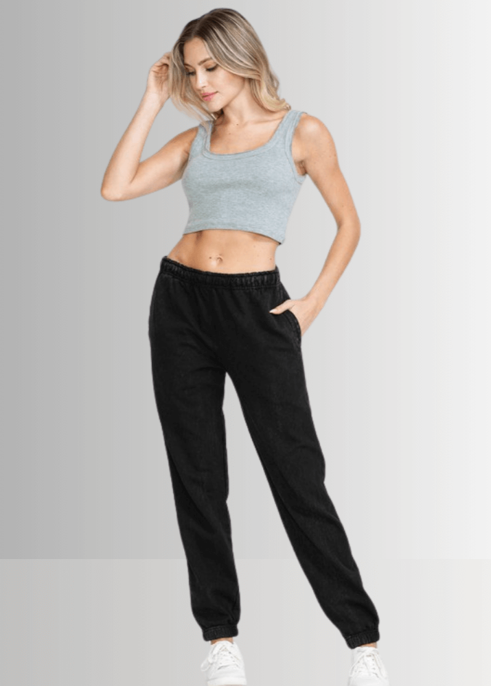 All Day French Terry Pocket Joggers in Black - Concordia Style Boutique
