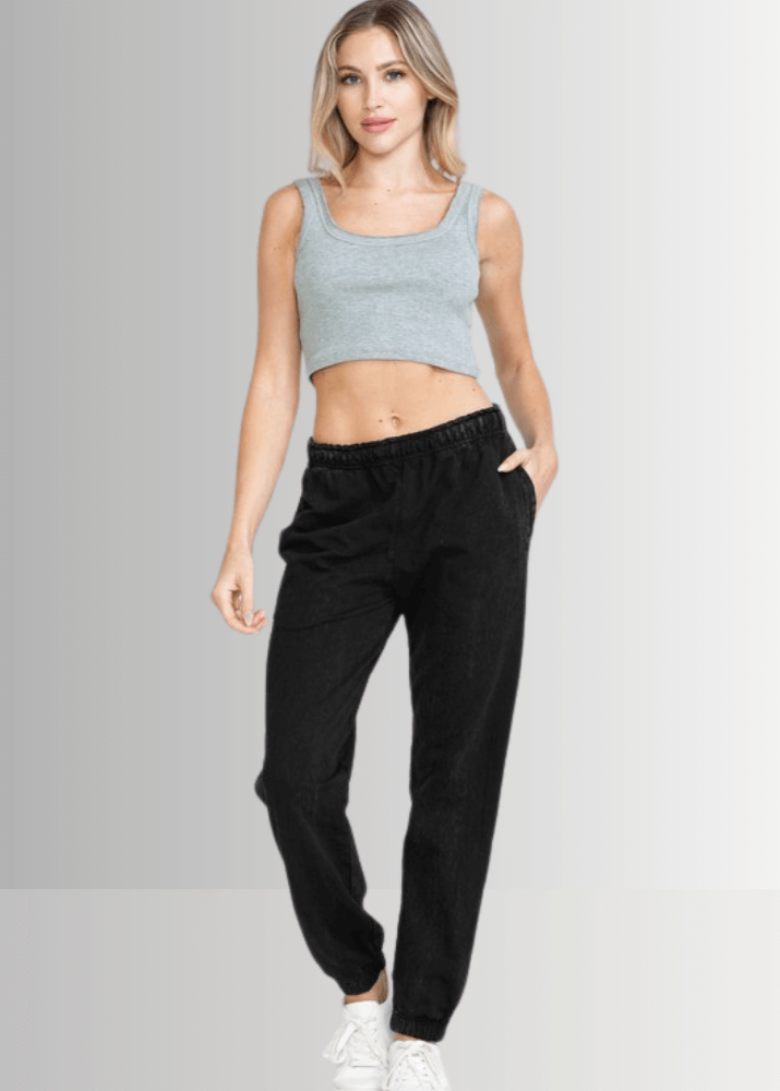 All Day French Terry Pocket Joggers in Black - Concordia Style Boutique