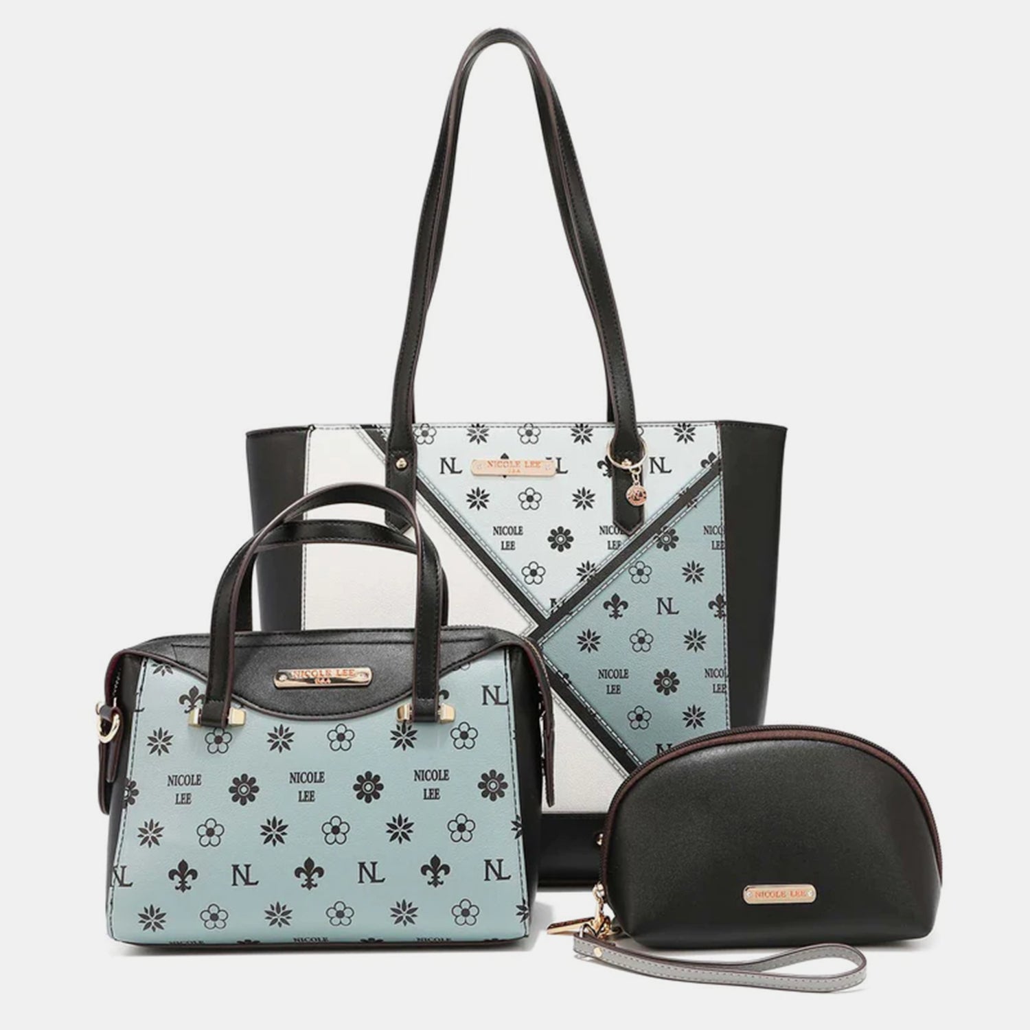 Nicole Lee USA 3-Piece Color Block Handbag Set - Premium Handbag Set from Concordia Style Boutique - Just $50.88! Shop now at Concordia Style Boutique