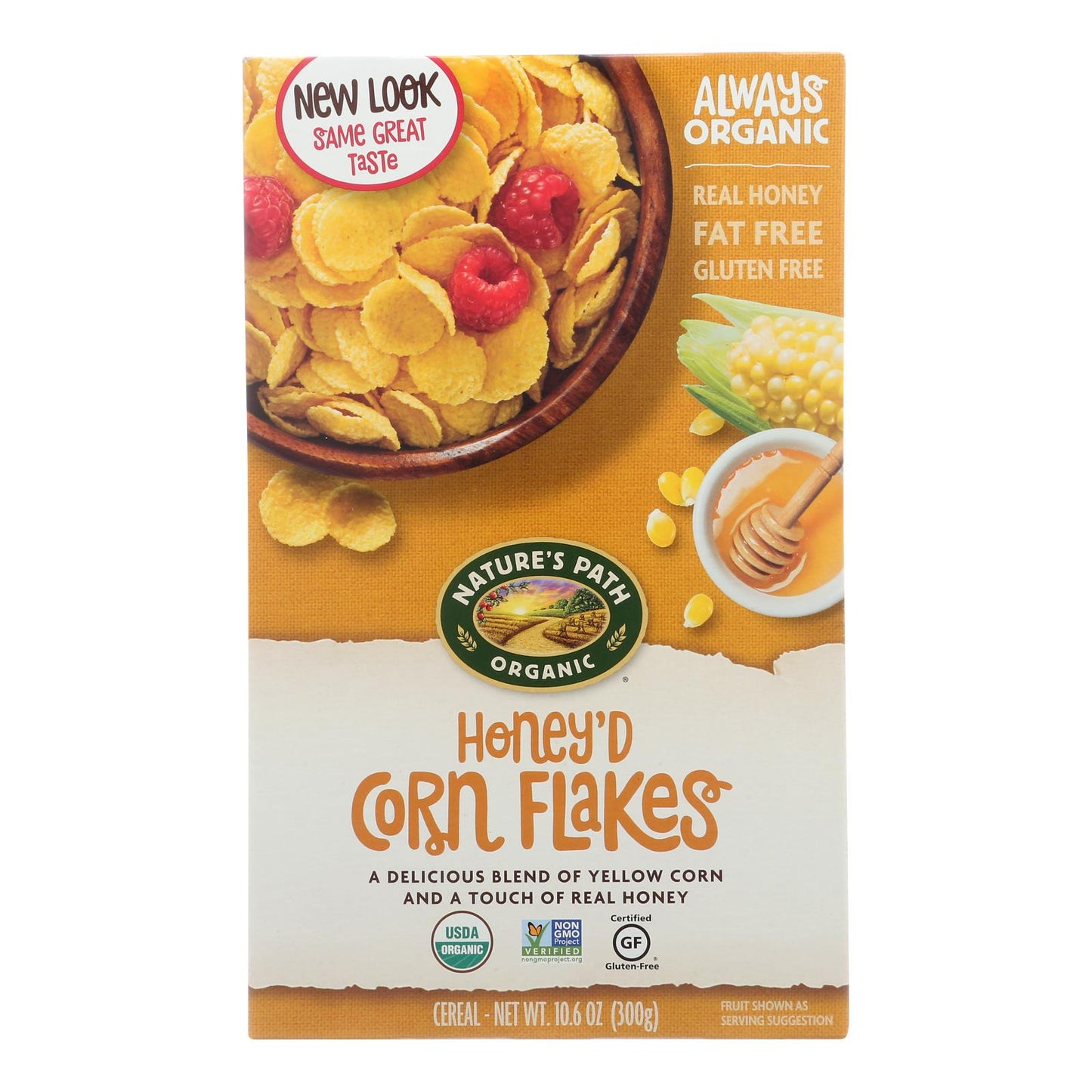 Nature's Path Organic Honey'd Corn Flakes Cereal - 10.6 Oz., Pack of 12 - Concordia Style Boutique