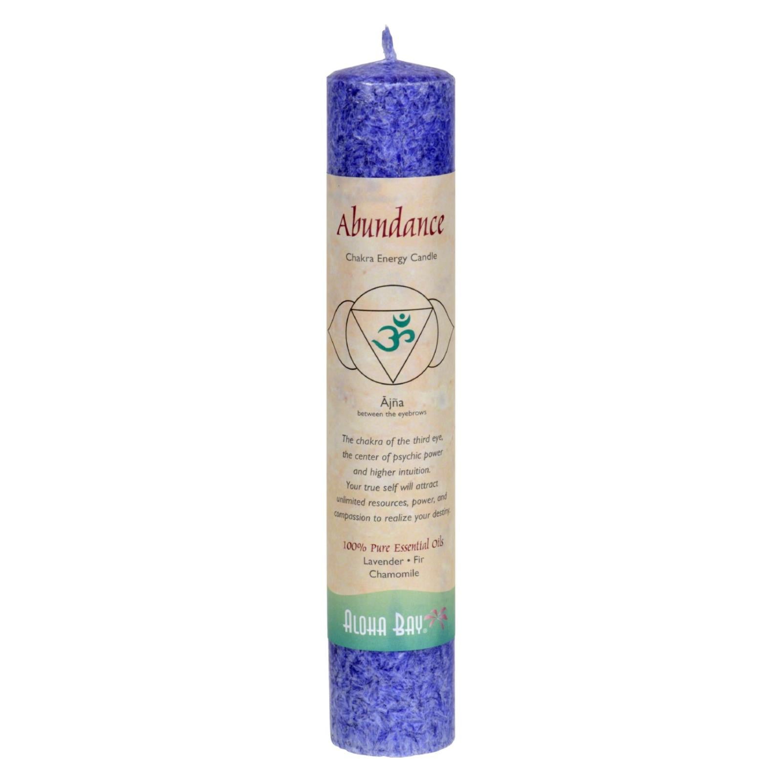 Aloha Bay Chakra Pillar Candle: Abundance, Indigo, 2.2 lbs - Concordia Style Boutique