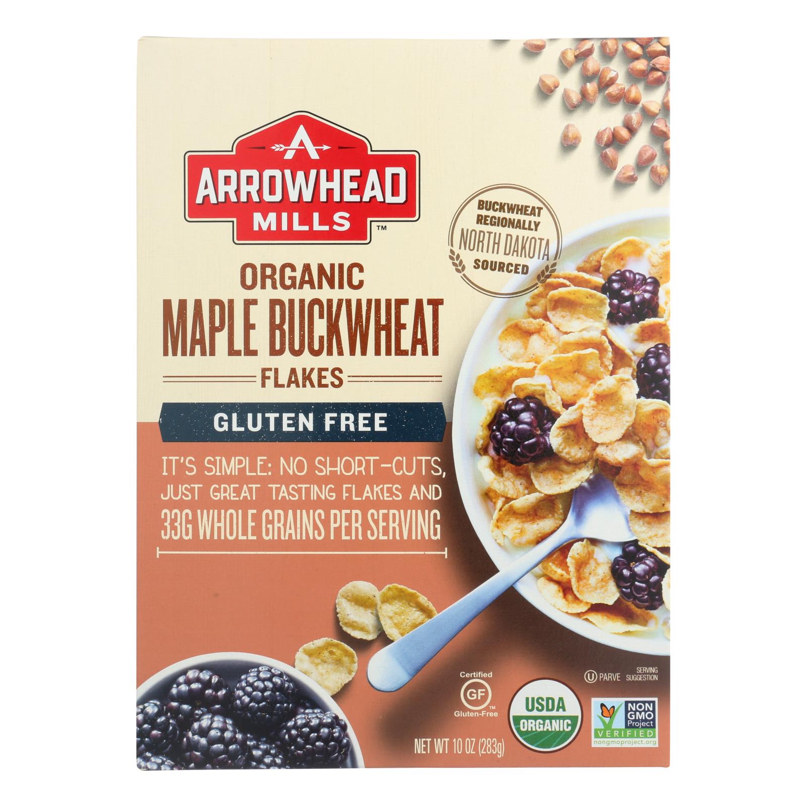 Arrowhead Mills Organic Maple Buckwhat Flakes Cereal, 10 Oz (Pack of 6) - Concordia Style Boutique
