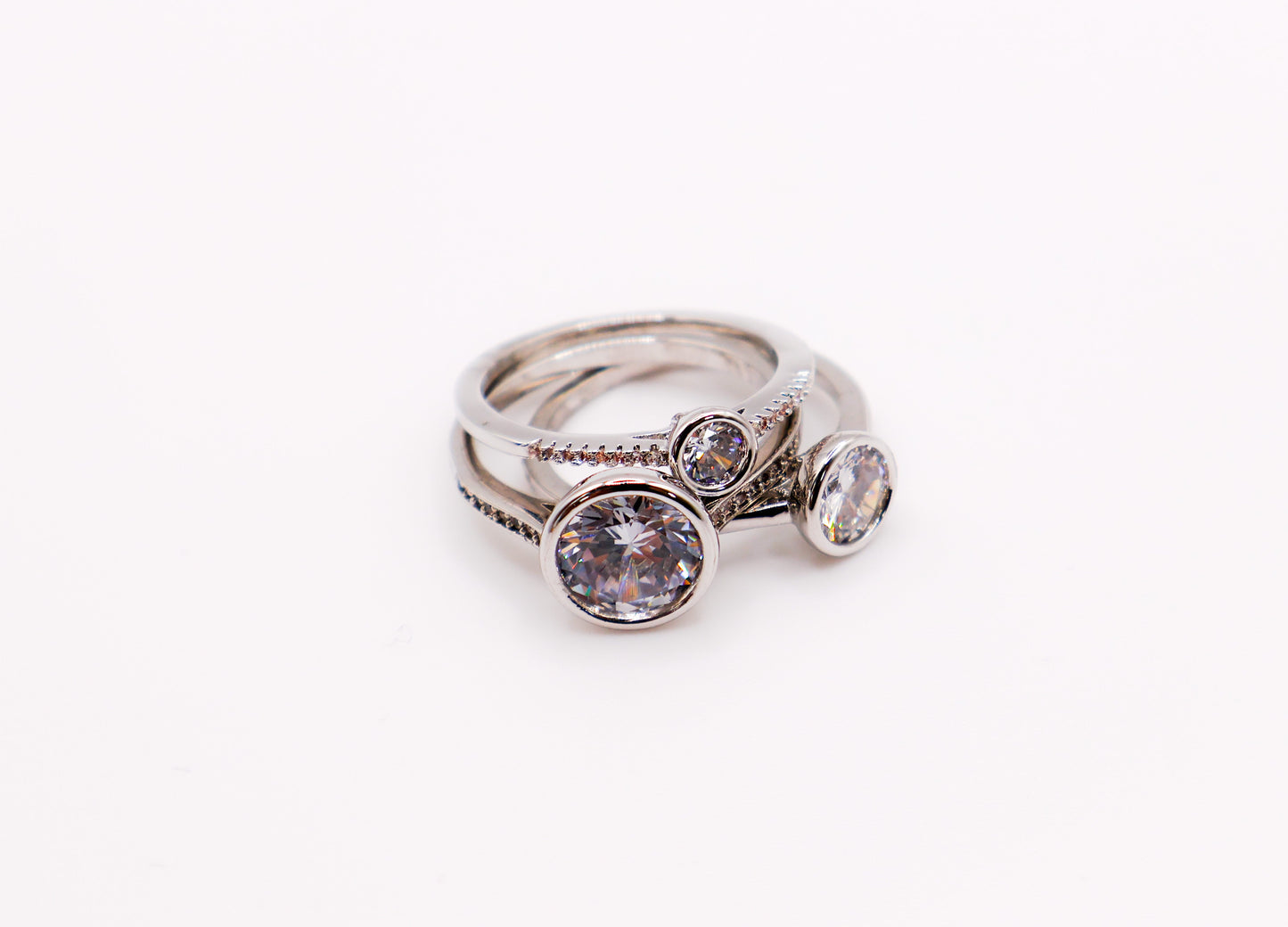 Harmony Gemstone Trio Ring Set