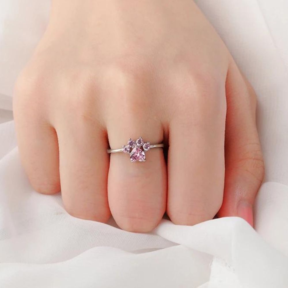 PINK CAT PAW RING (ADJUSTABLE) - Concordia Style Boutique