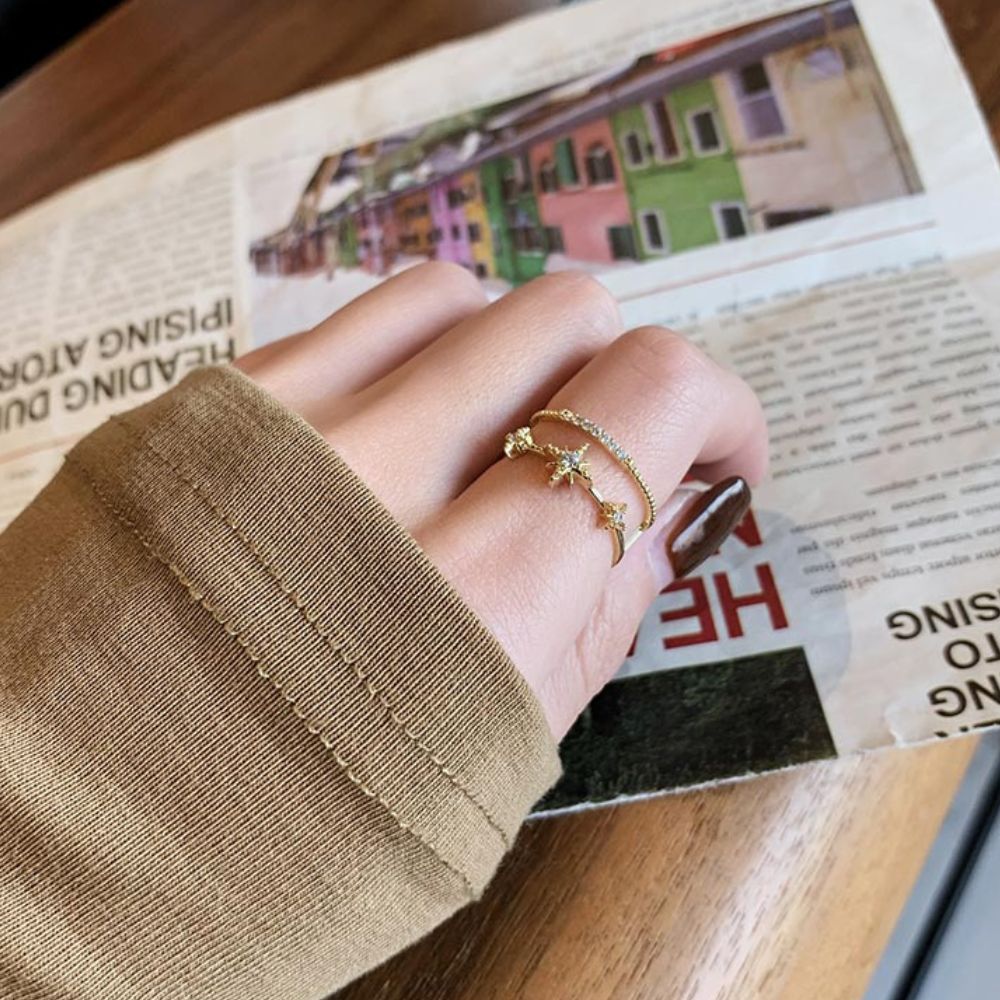 GOLD STAR RINGS SET (ADJUSTABLE) - Concordia Style Boutique