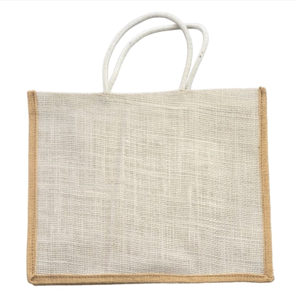 Vintage Style Jute Cotton Pocket Large Tote Shopping BAG Custom made